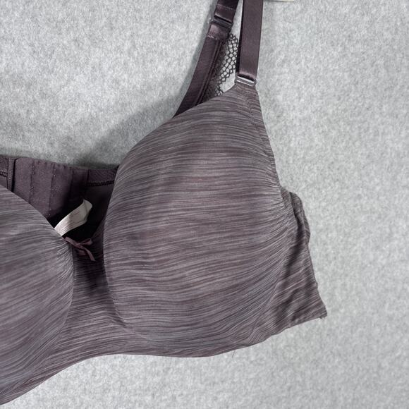 Cacique Bra 48C Purple Lace Lightly Lined Balconette Underwire Molded Padded - Picture 2 of 10